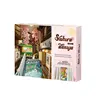 Robotime Rolife Book Nook DIY Dollhouse Furniture 4 Kinds Booknook Bookends Model Kit with LED Light for Bookshelf Insert Decor 6