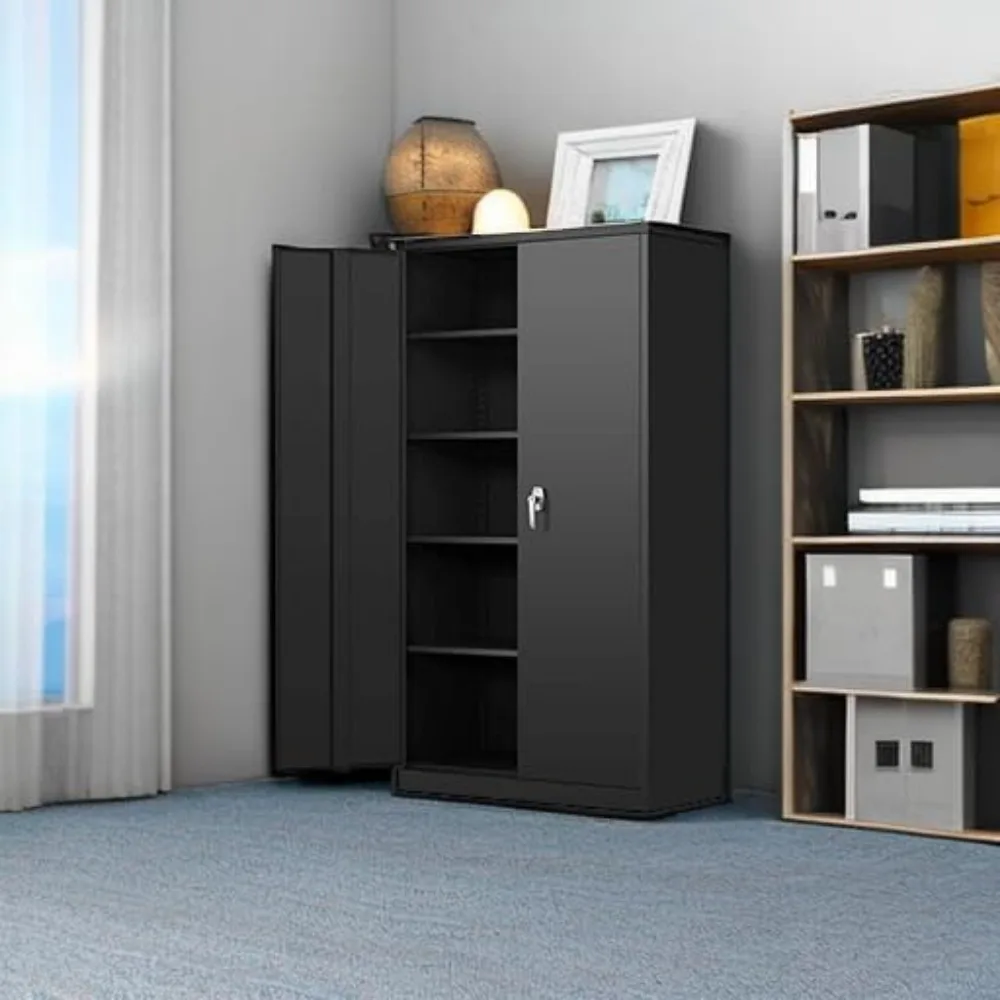 Steel SnapIt Storage Cabinet72"Locking Metal Garage Storage Cabinet with 4 Adjustable Shelves,2 Doors and Lock for File,Office 5
