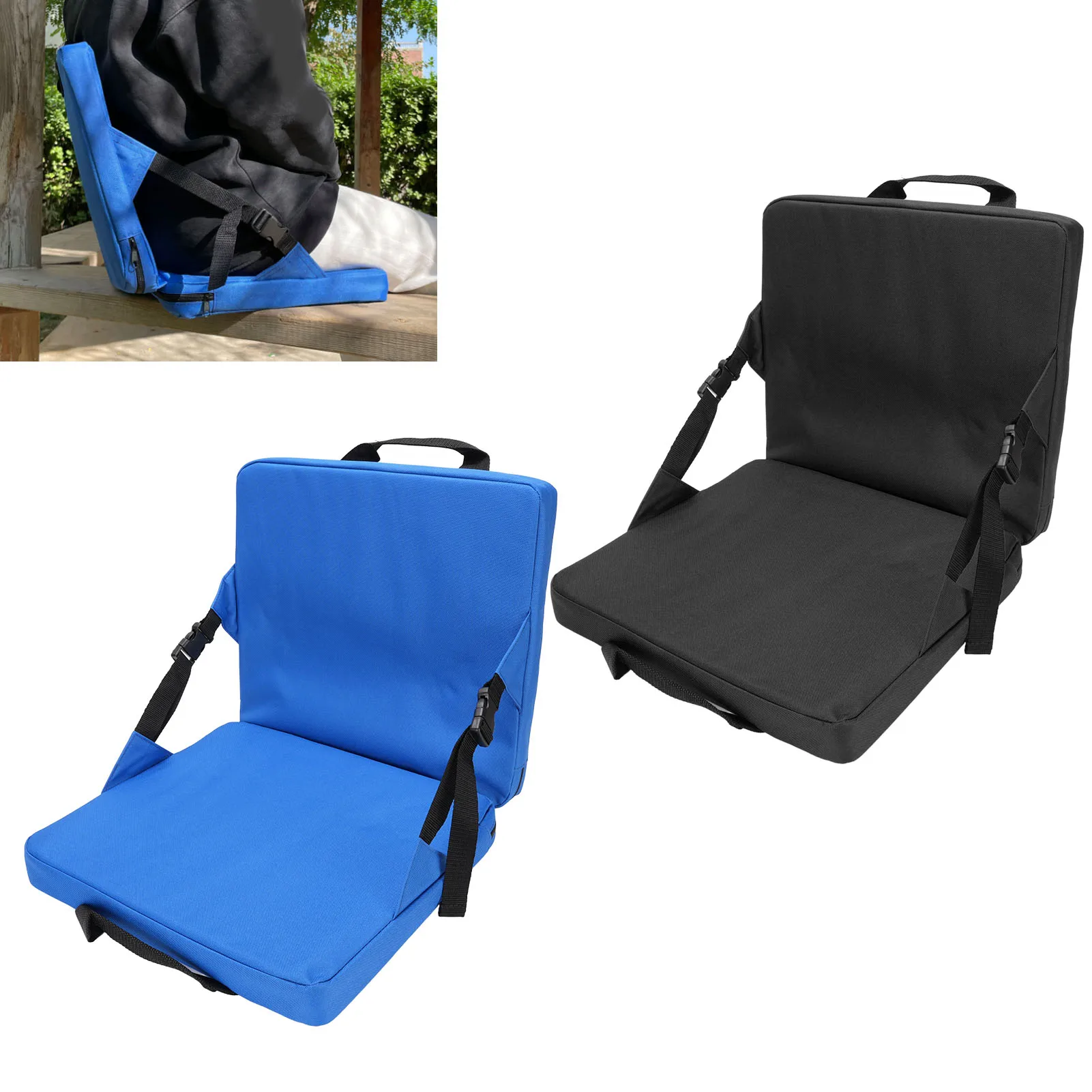 Bleacher Chair Folding Stadium Seat Cushion with Back Support Portable Handle Bleacher Cushion for Outdoor Folding Stadium Chair