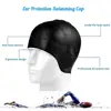 1Pcs Men Women Adults Silicone Swimming Caps High Elastic Waterproof Diving Bathing Hats With Ear Protect Pool Accessories 2