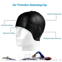 1Pcs Men Women Adults Silicone Swimming Caps High Elastic Waterproof Diving Bathing Hats With Ear Protect Pool Accessories 2