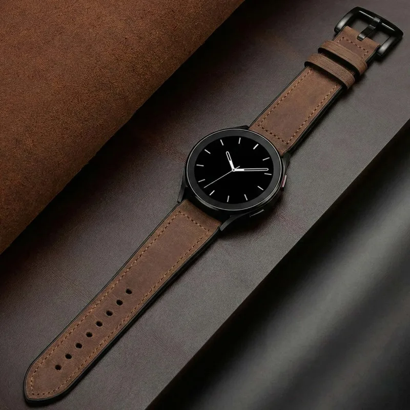 Vintage Leather Smart Watch Strap, Premium 20mm/22mm Bracelet