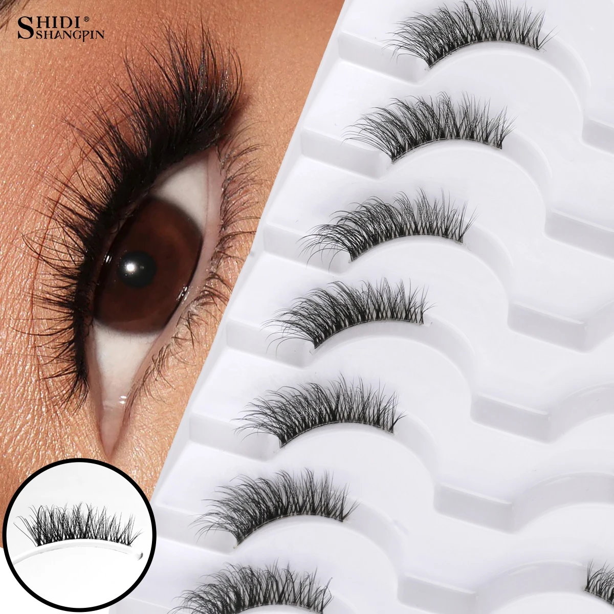 False Eyelashes Half Eyelashes 5 10 Pairs 3D Mink Lashes Natural Eyelash Extension Cat Eye Eyelashes Makeup faux Cils Fox Lash