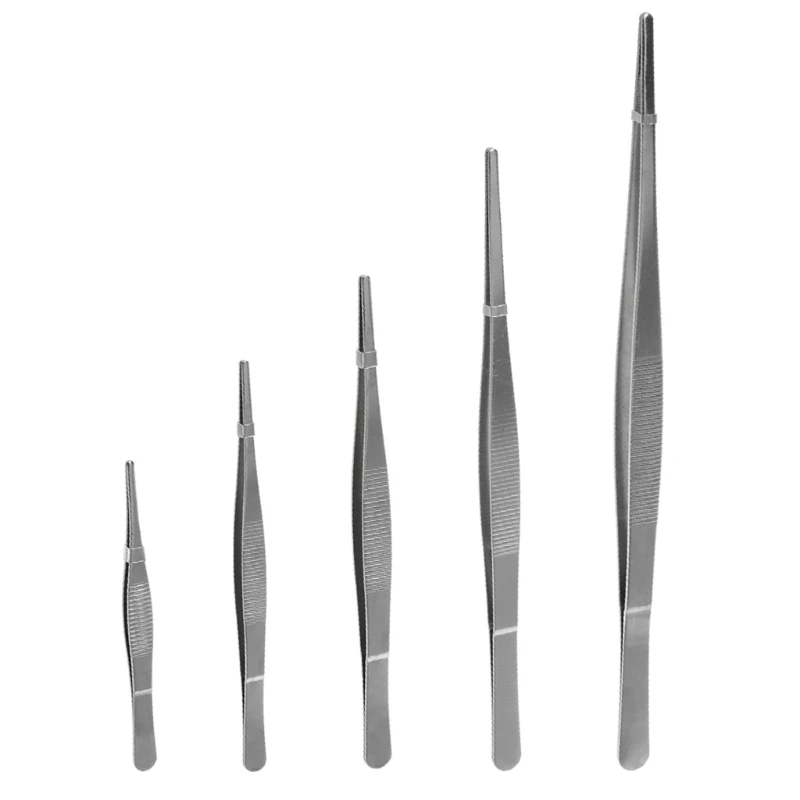 

5Pcs Industrial Tweezers Electronics Antistatic Curved Straight Tip Stainless Forceps Phone Repair Hand Tool Drop ship