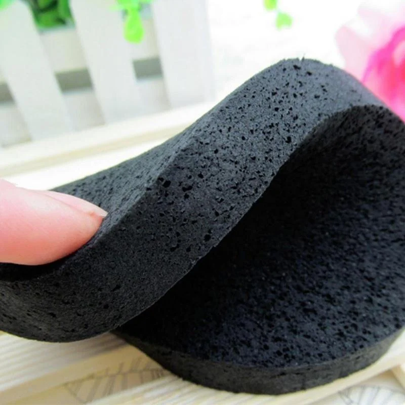 2 Pcs/Set Soft Natural Black Bamboo Sponge Beauty Face Wash Cleaning Cosmetic Puff Charcoal Black Hot Sale Korean Skin Care Tool