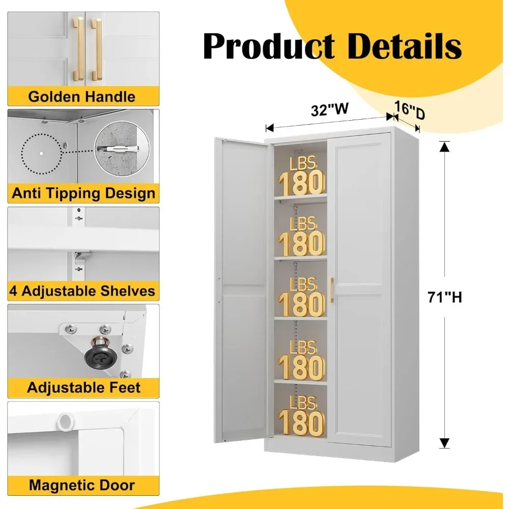 White Metal Pantry Cabinet 5