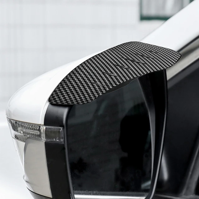 Kaufe SEAMETAL 2PCS Carbon Faser Auto Rückspiegel Regen Augenbraue
