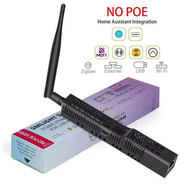 SMLIGHT SLZB-06 No POE Zigbee 3.0 to Ethernet,USB,and WiFi gateway coordinator, works with Zigbee2MQTT, Home Assistant, ZHA
