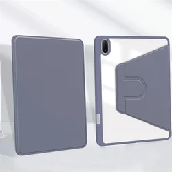 Enhanced Protective Clear Acrylic Tablet Case with Pen Holder & 360° Rotation - 13.2-Inch for OPPO Pad 4 Pro 13.2 (Lavender gray)