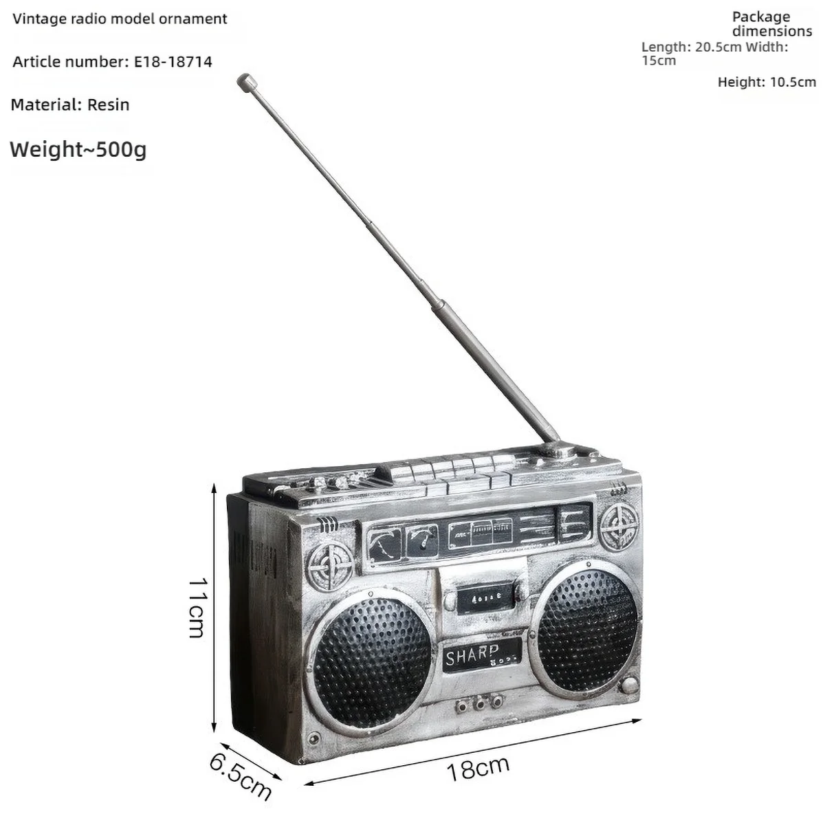 קישוט רזין לטלוויזיה וינטאג' - עיצוב ישן בסגנון רטרו, במגוון צבעים, קישוט אידיאלי לשולחן/מדף, קישוט נוסטלגי לבית