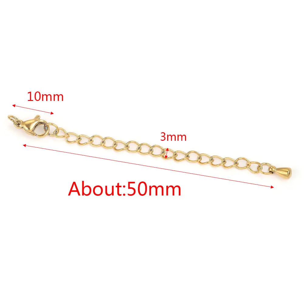 10 stücke Erweiterung Schwanz Kette Mit Hummer Haken DIY Schmuck, Die Entdeckungen Edelstahl Erweitert Schwanz Ketten – Detail 21
