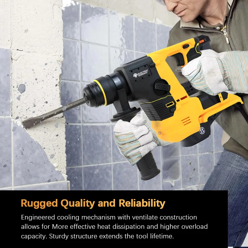 Electric Goddess Brushless Electric Hammer Drill Multifunctional Rotary Cordless Rechargeable Power Tool For Dewalt 20V Battery 2