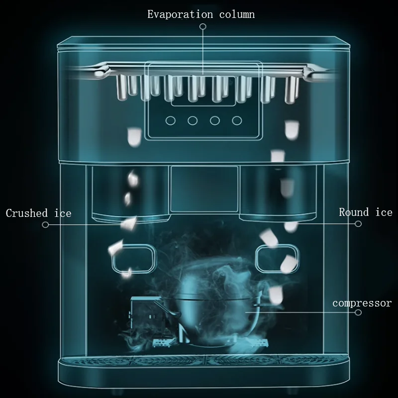 110V 220v Ice Water 16KG Dispenser Electric bullet cylindrical Ice machine Automatic Household ice making Machine Milk Tea Shop 5