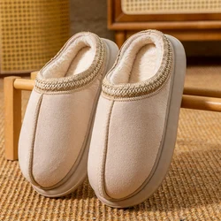 Men's Cozy Plush Fleece Lined Slippers - Warm Winter House Shoes with Thick Non - Slip Sole - 36 - 37 (Beige)