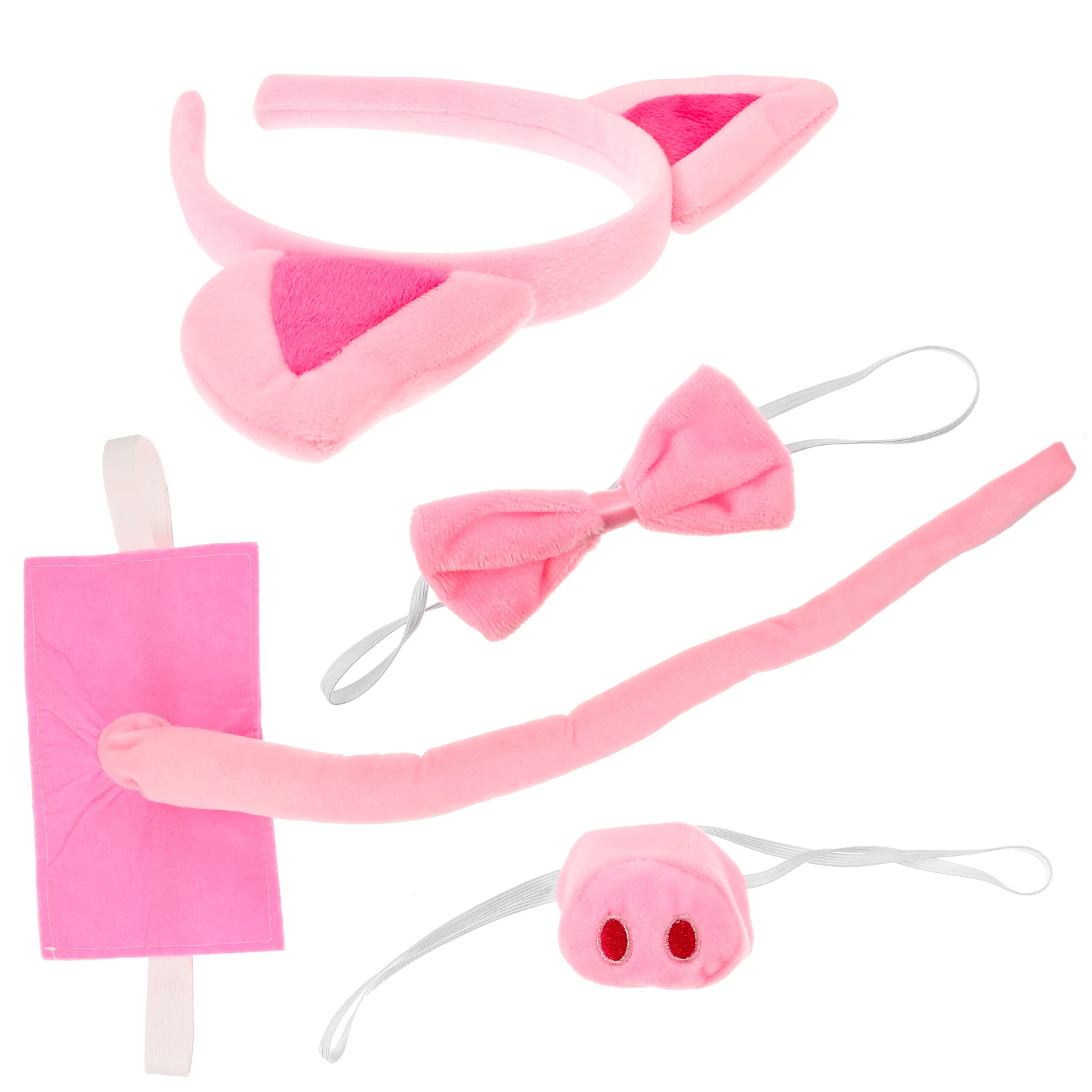 

1 Set Pig Headband Tail Nose Bowtie Costume Adorable Pig Cosplay Props Stage Performance Prop