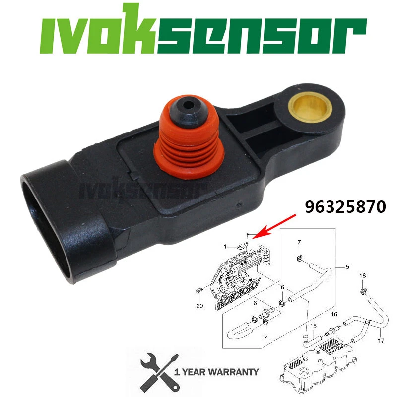 HiSport Manifold Absolute Pressure MAP Sensor 96417830 Compatible with Chevy Aveo Daewoo Nubira Lacetti Kalos HiSport Manifold Absolute Pressure MAP Sensor 96417830 Compatible with Chevy Aveo Daewoo Nubira Lacetti Kalos