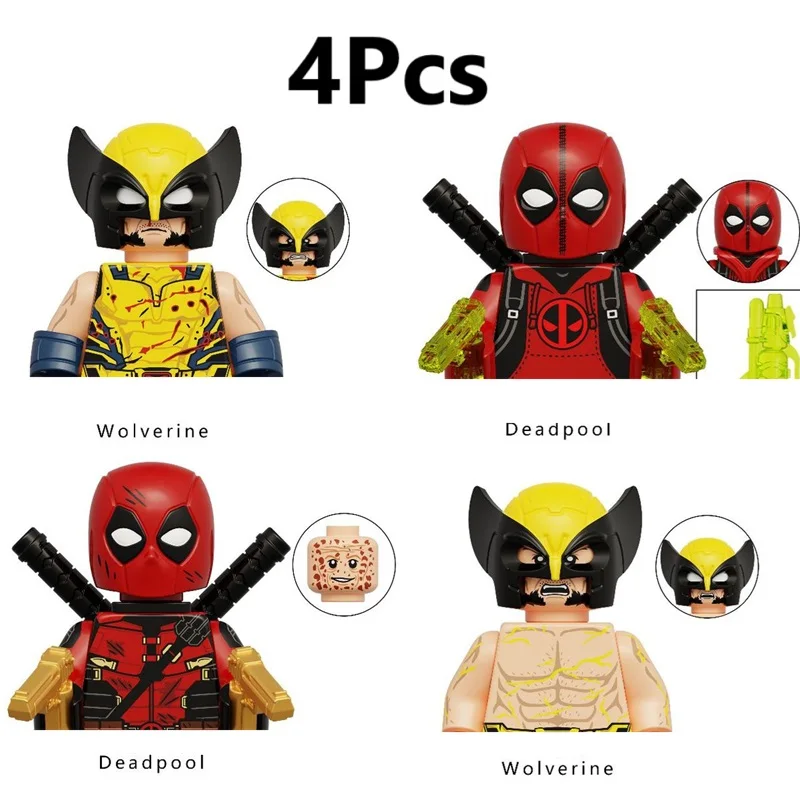New Wolverine Deadpool Building Blocks Mini Action Figure Toys 4