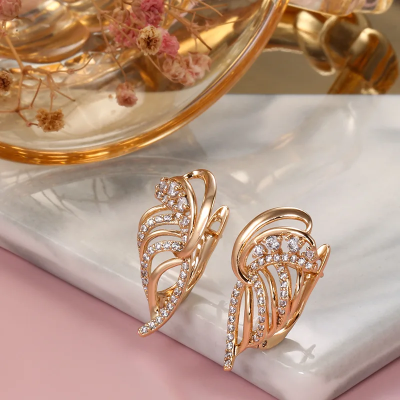 Solid 14K Gold Jewelry Earring Women Fine Aros Mujer Oreja Earrings for Women Orecchini 14 K Yellow Gold Bizuteria Jewelry - 6