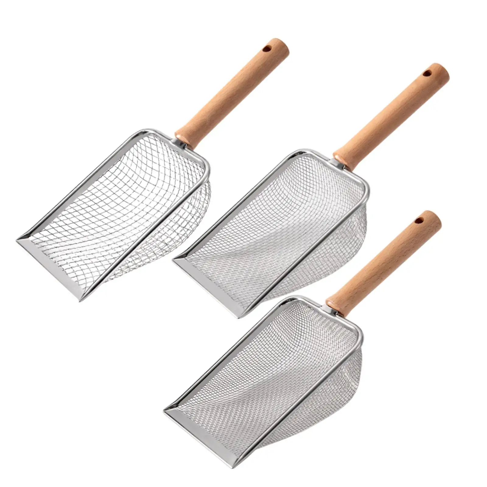Cat Litter Shovel Large Fine Poop Shovel Artifact Multigrain Large Hole Bentonite Mesh Cat Pet Tool Stainless Steel