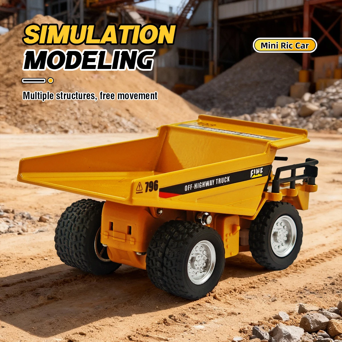 1/64 Mini Rc Dump Truck Alloy Diecast Liftable Remote APP Control Desktop Engineering Collection Cars For Boys Kid Gift