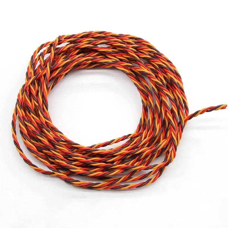 

5/10/20M 22 26AWG 30/60 Core 3 way Twist Servo Extension Cable JR Futaba Twisted Wire Lead For RC Airplane Accessories