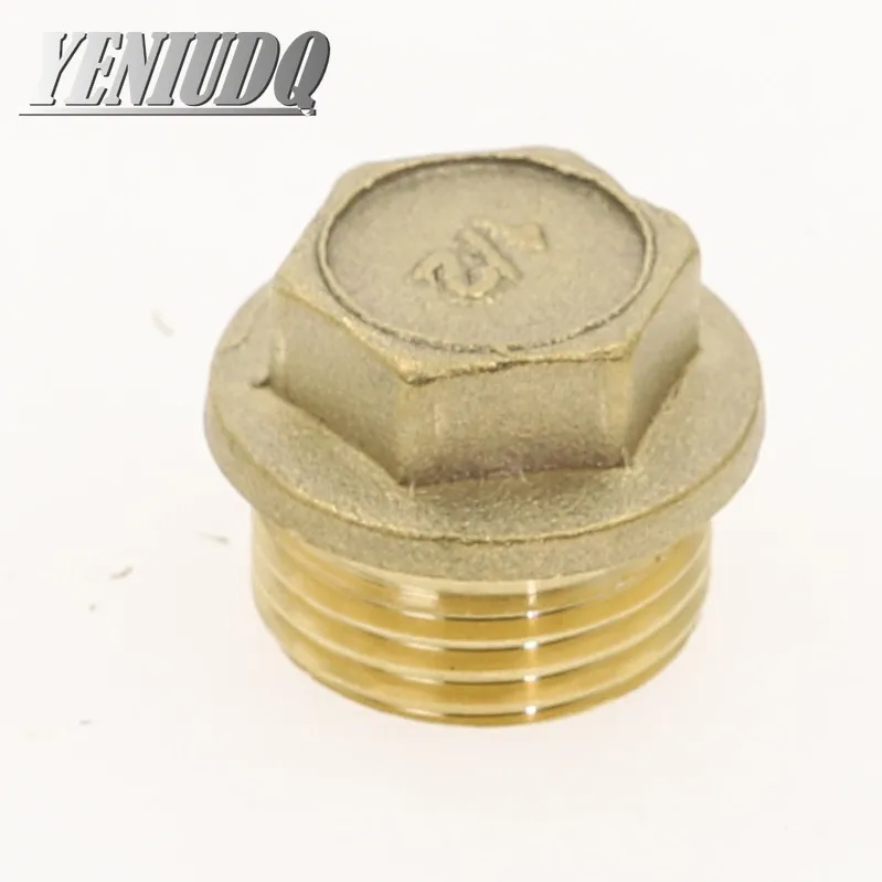 1pcs Brass Pipe Hex Head Brass End Cap Plug Fitting 1/8