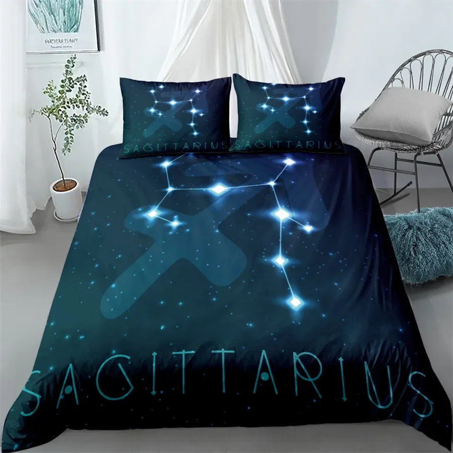 Aquarius Sign Zodiac Bedding Set King Queen Double Full Twin Single Size Duvet Cover Pillow Case Bed Linen Set 5
