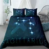 Aquarius Sign Zodiac Bedding Set King Queen Double Full Twin Single Size Duvet Cover Pillow Case Bed Linen Set 5