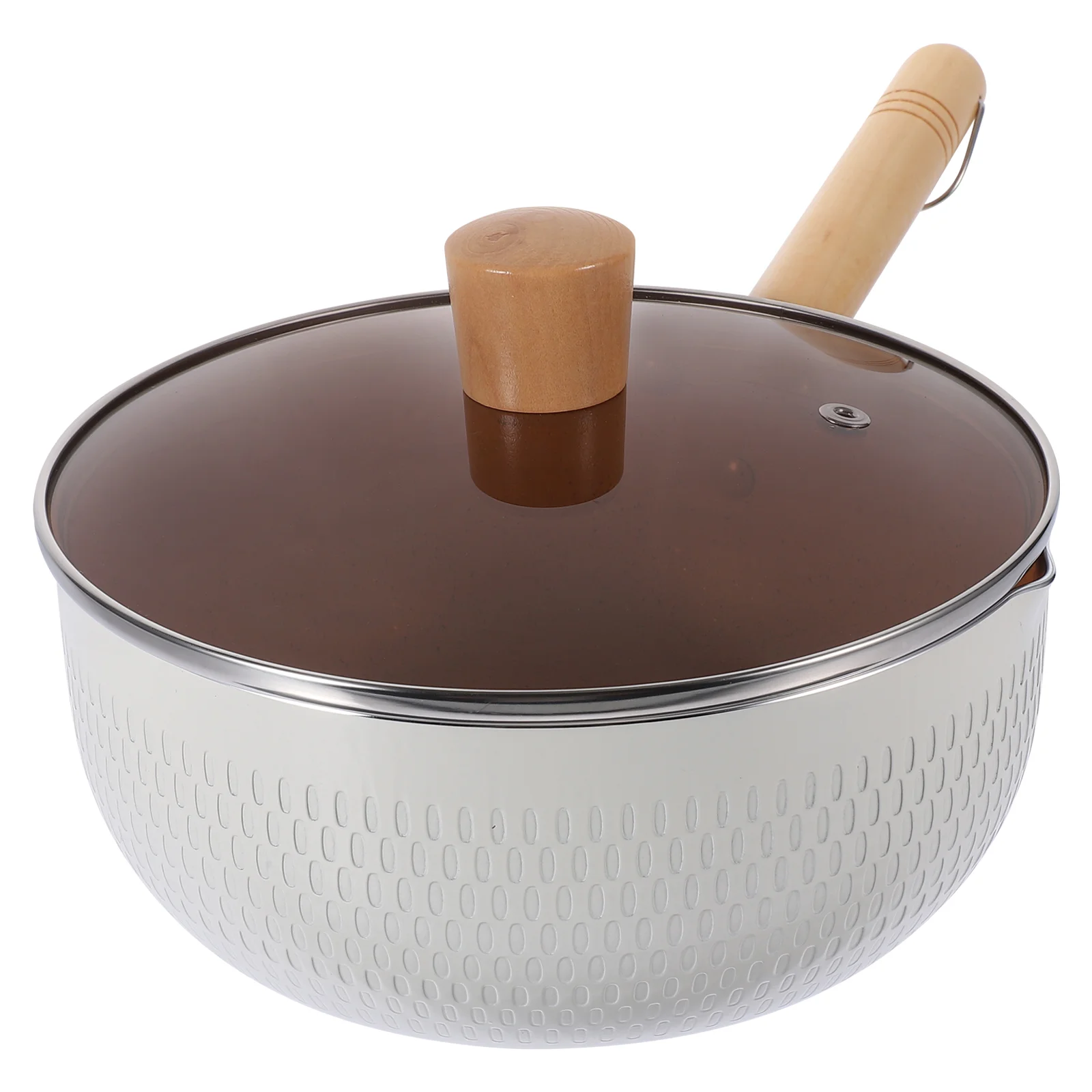 

Japanese Medical Rice Stone Snow Flat Pot Non-stick with Lid Cook Instant Noodles Small Household Milk
