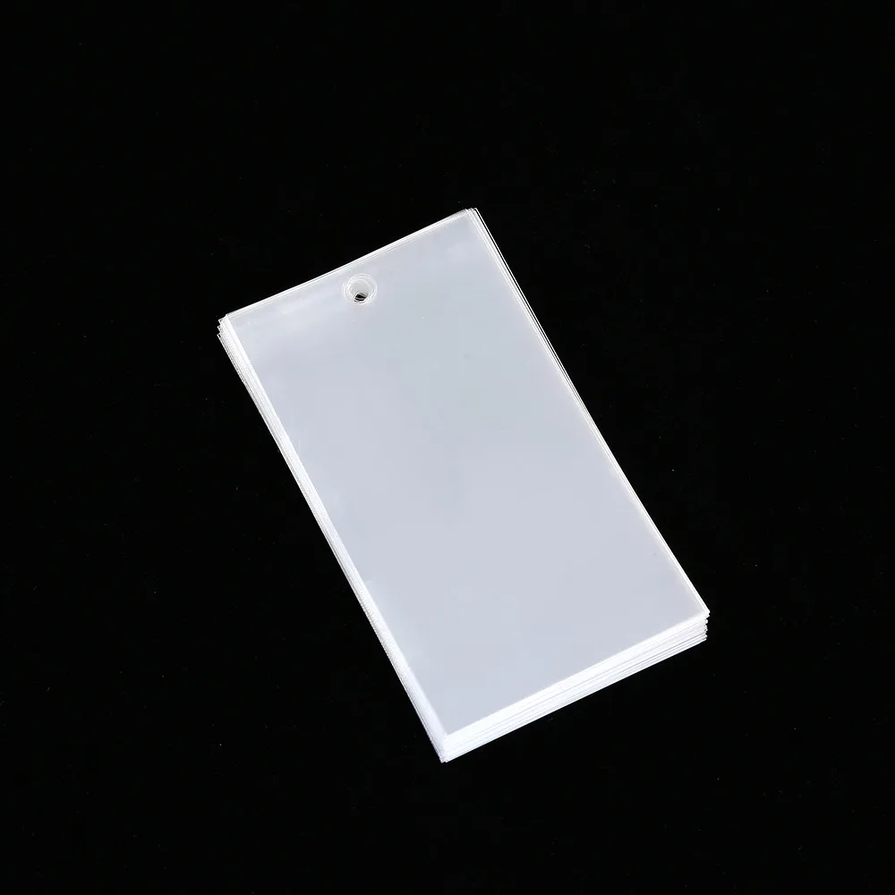 TETP 100Pcs Transparent Top Open Bags With Hang Hole Garment Label Card Packaging Opp Plastic Bag For Small Business Display 5