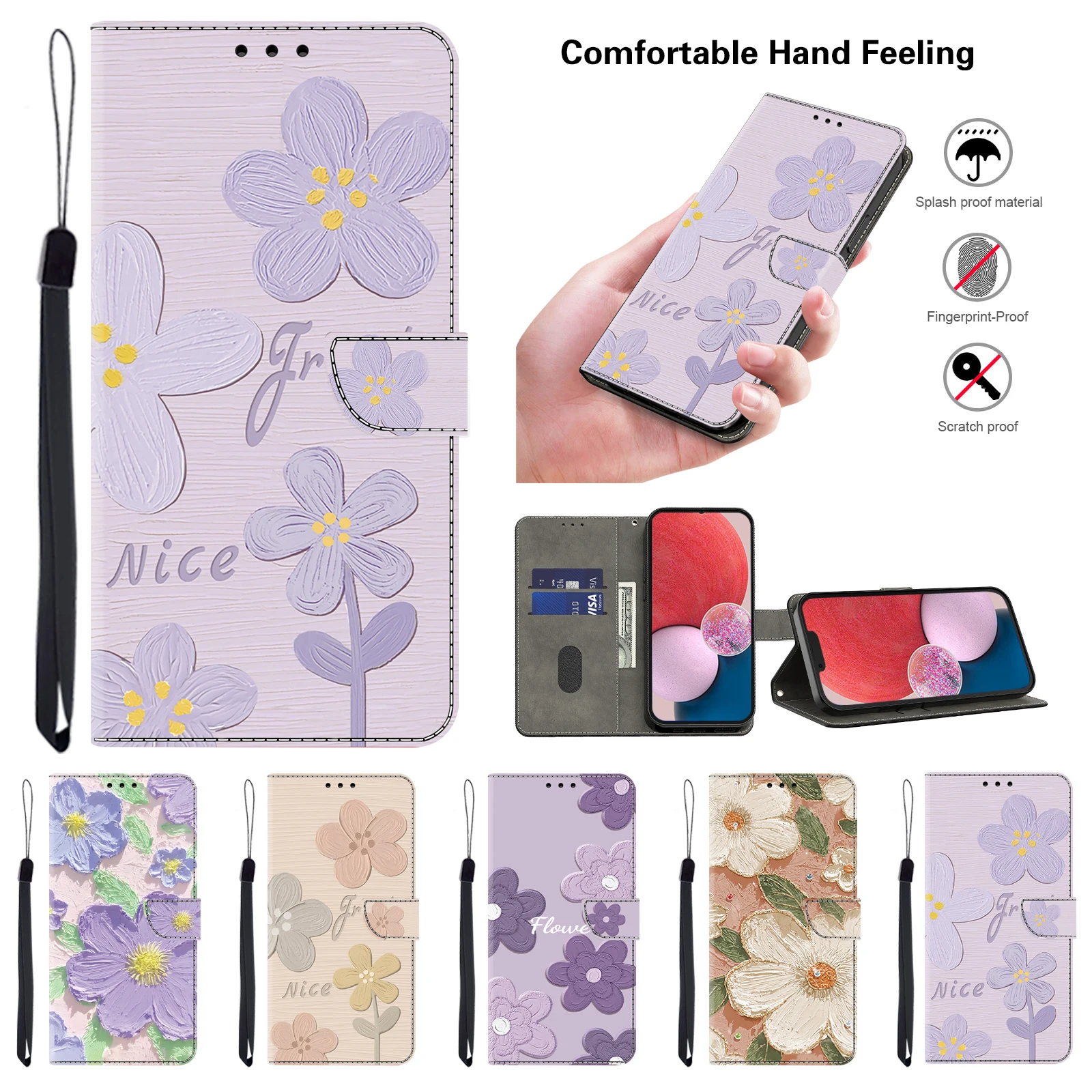 Elegant 3D Magnetic Flip Wallet Leather Phone Case