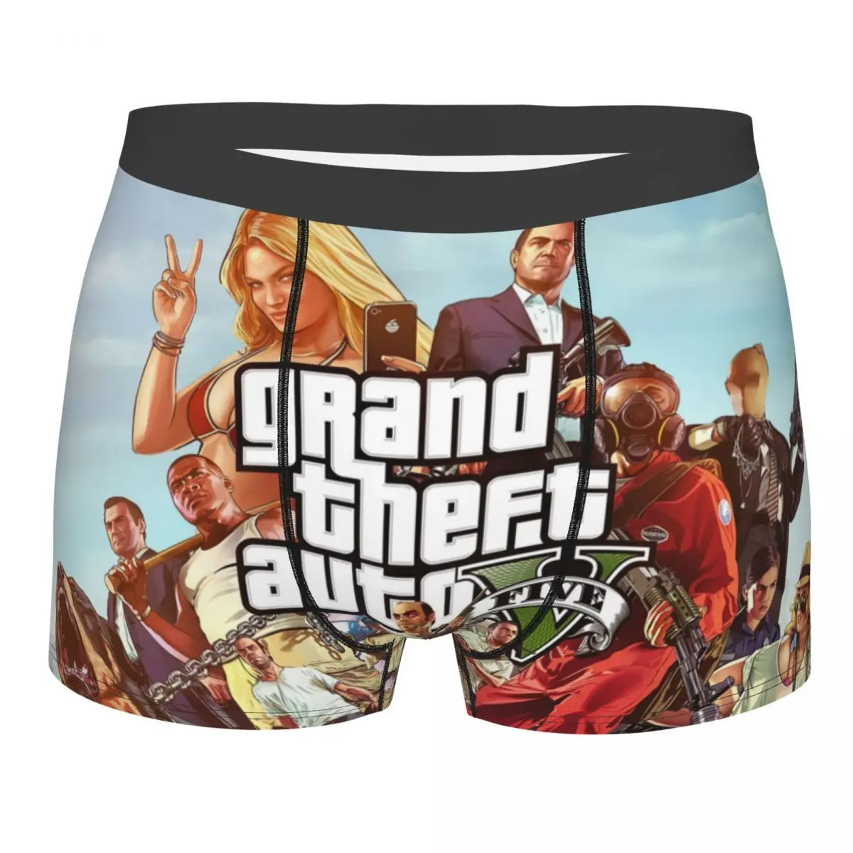 

Male Fashion Adventure Game Grand Theft Auto Underwear GTA Boxer Briefs Breathable Shorts Panties Underpants