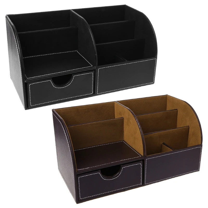 

7 Storage Compartments Multifunctional Leather Office Desktop Business