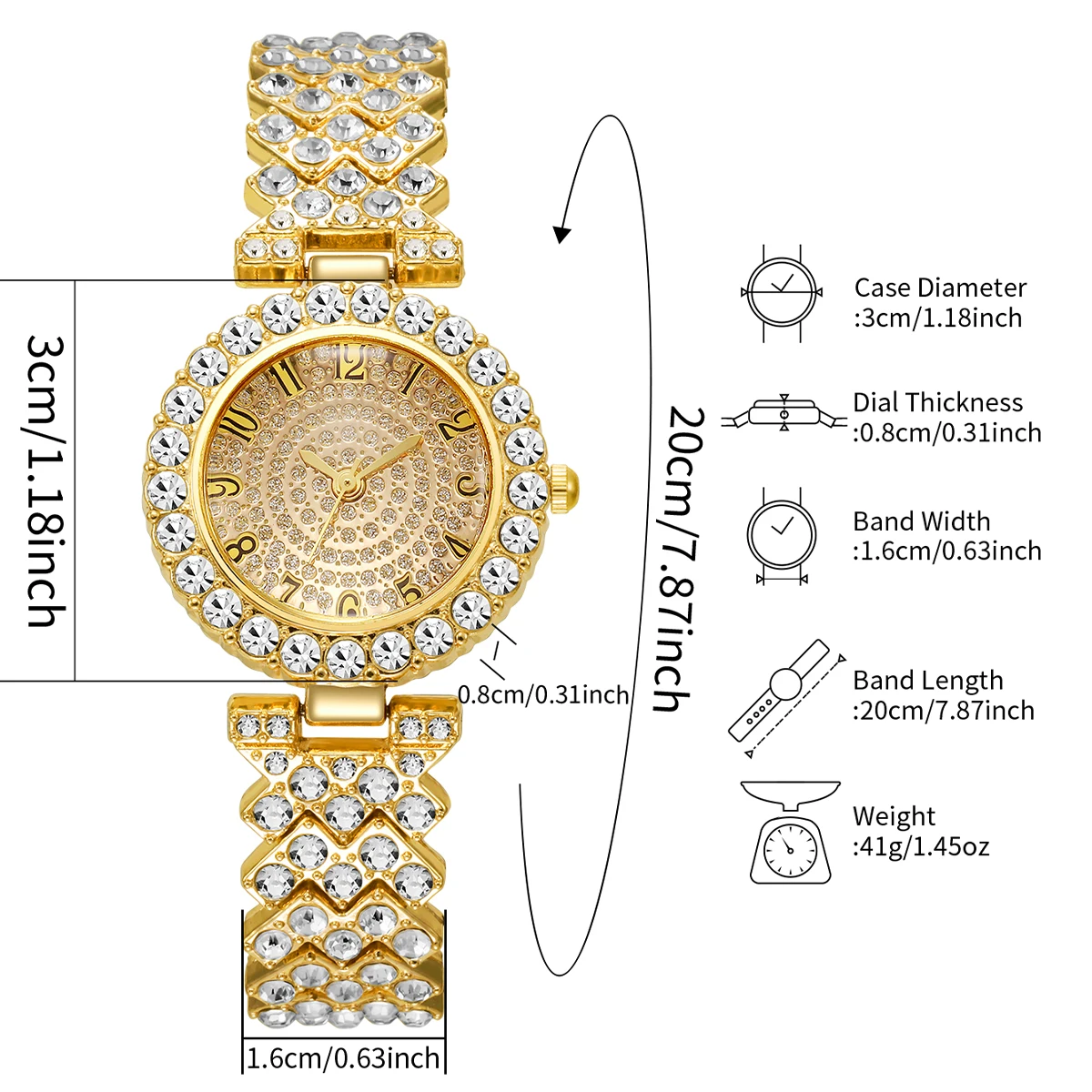 New Trendy Women's Gorgeous Watch Light Luxury Digital Scale Dial Casual Business Quartz Watch (Box Not Included)