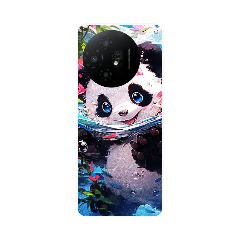 Leopard Panda Printed Soft Silicone Phone Case - Stylish Back Cover