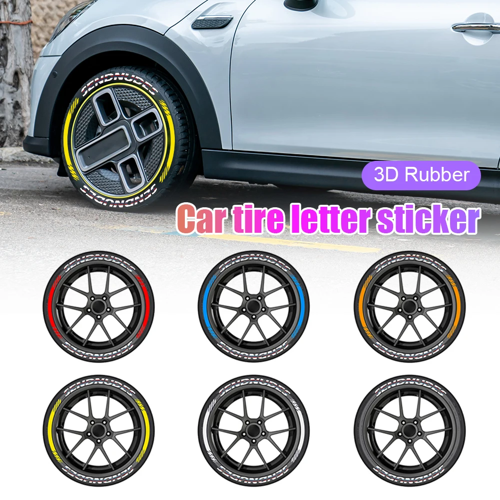 

3D Car Tyre Letterings Sticker Car Stickers Decals 3D Logo Labels Auto Motorcycle DIY Label Letters
