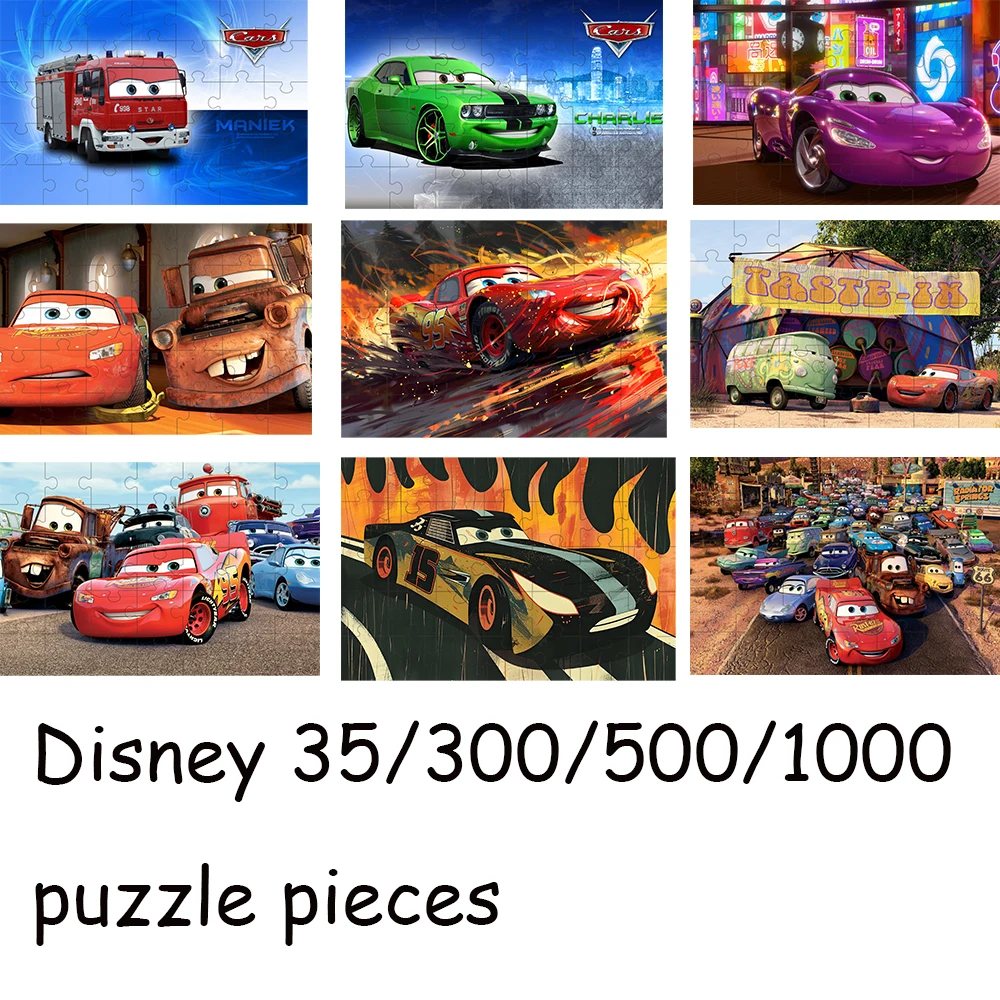 jigsaw puzzle Disney Pixar Cars 108/200/300/500/1000 piece puzzle wooden onePiece Puzzles for Adults Toys Gifts