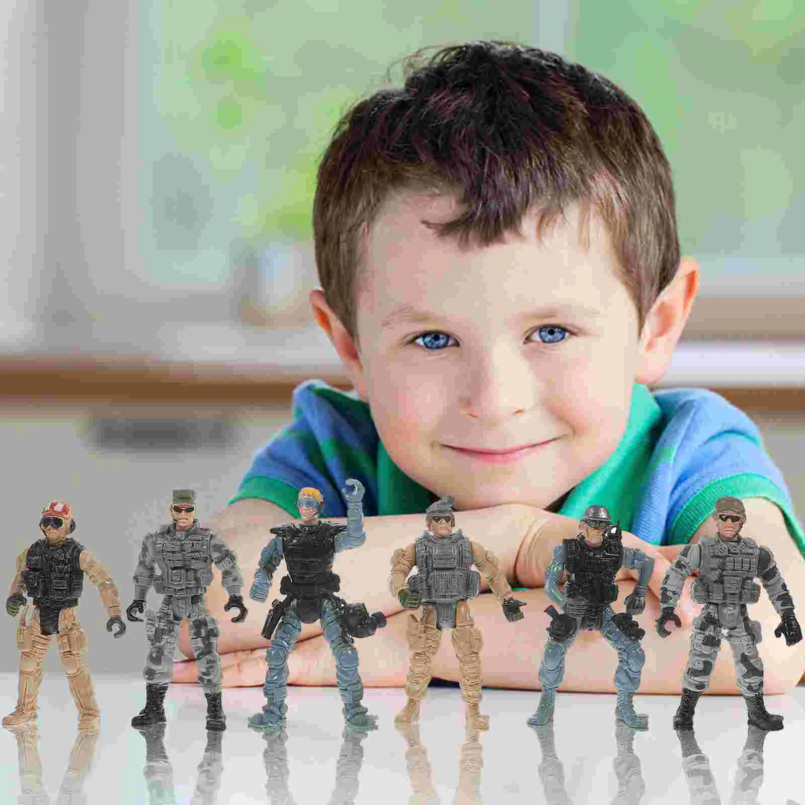 

Soldier Model Kids Toys Funny Tiny Models Miniature Figurines Plastic Sand Table People Molds Small Child Playthings