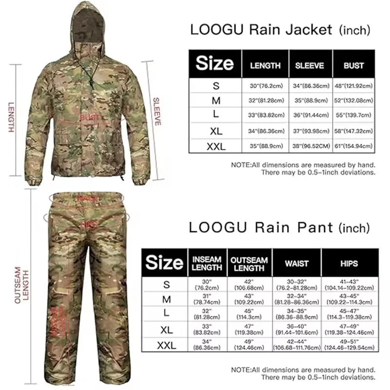 Rain Coat Set Adults Unisex Men Women Camp Hiking Hunting Fishing Outdoor Rainwear Rain Gears Cover raincoat poncho