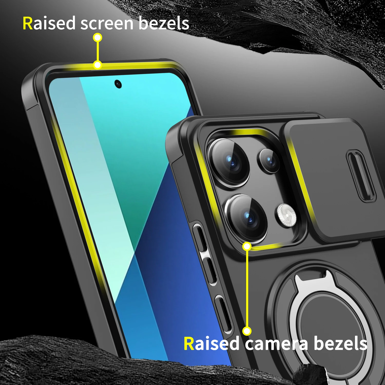 Luxury Armor Phone Case with Magnetic Bracket Holder and Shockproof Design