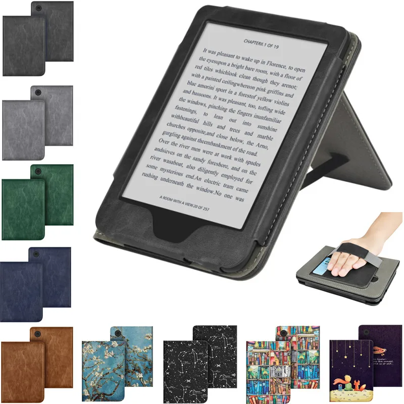 Stand Case for Tolino Shine Color / Shine 5 / Shine4 6" EBook With HandStrap Magnetic Book Smart Cover Funda