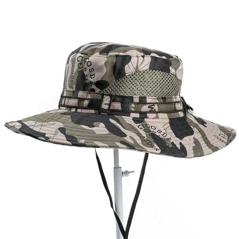 Men's Sun Hats Camouflage Color Hats Sun Protection Large Brim Folding Hats Summer Outdoor Fishing Travel Hats 2