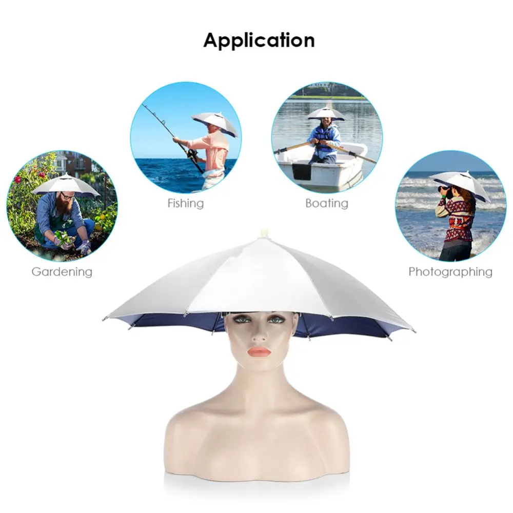 Camping Lightweight Handsfree Waterproof Sunshade UV Protection Foldable Umbrella Cap Umbrellas Fishing Caps Sun Hat
