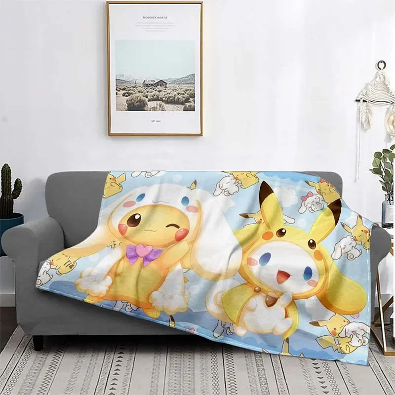 thumbnail image 1 of Manta ligera con estampado de Pokémon de anime japonés para sala de estar, dormitorio, habitación de niños, manta cálida, regalo de Navidad, 1 of 5