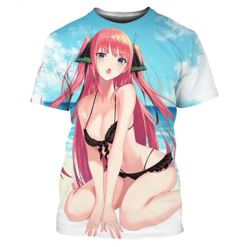 

3D Anime The Quintessential Quintuplets Printing T Shirt Nakano Itsuki Graphic T-shirts Girls Fashion Sexy Short Sleeves Clothes