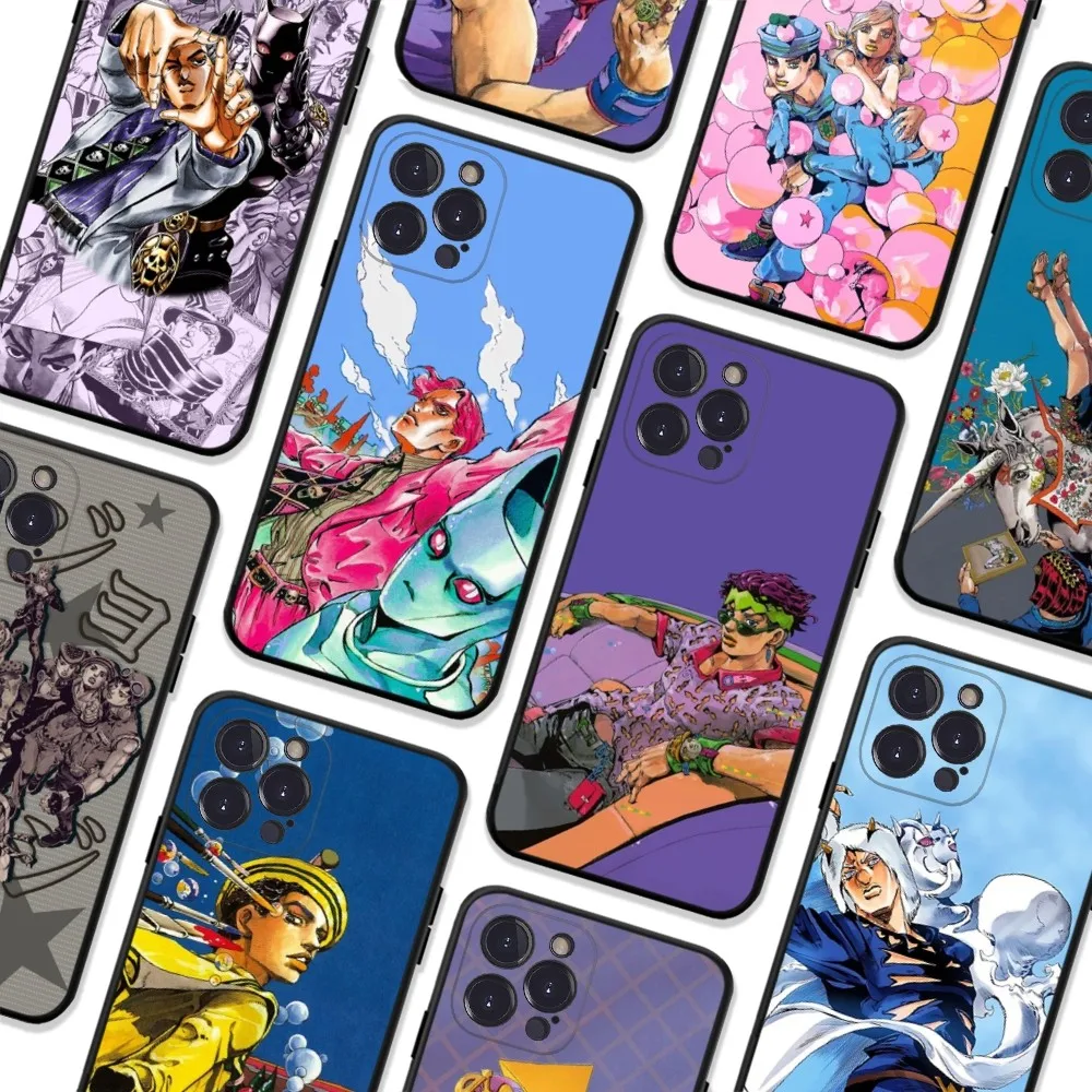 

JoJo Anime case Phone Case Silicone Soft for iphone 15 14 13 12 11 Pro Mini XS MAX 8 7 6 Plus X XS XR Cover