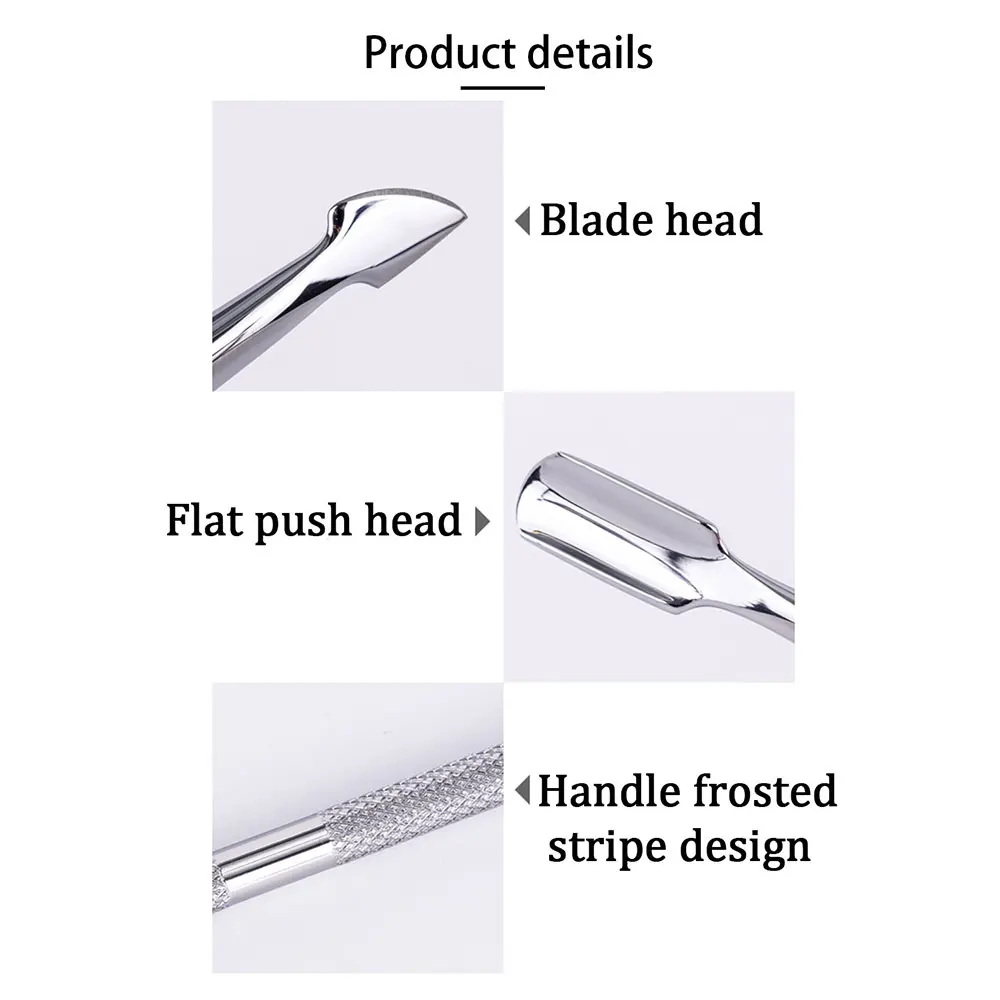 Cuticle Pusher Stainless Steel Dead Skin Cuticle Remover Manicure Cleaner Care Nail Tools 1/3Pc
