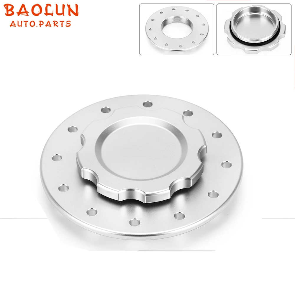 BAOLUN Billet Aluminum 12 bolting holes Surge Tank Cap with 3'' ID Opening For RI fuel cells