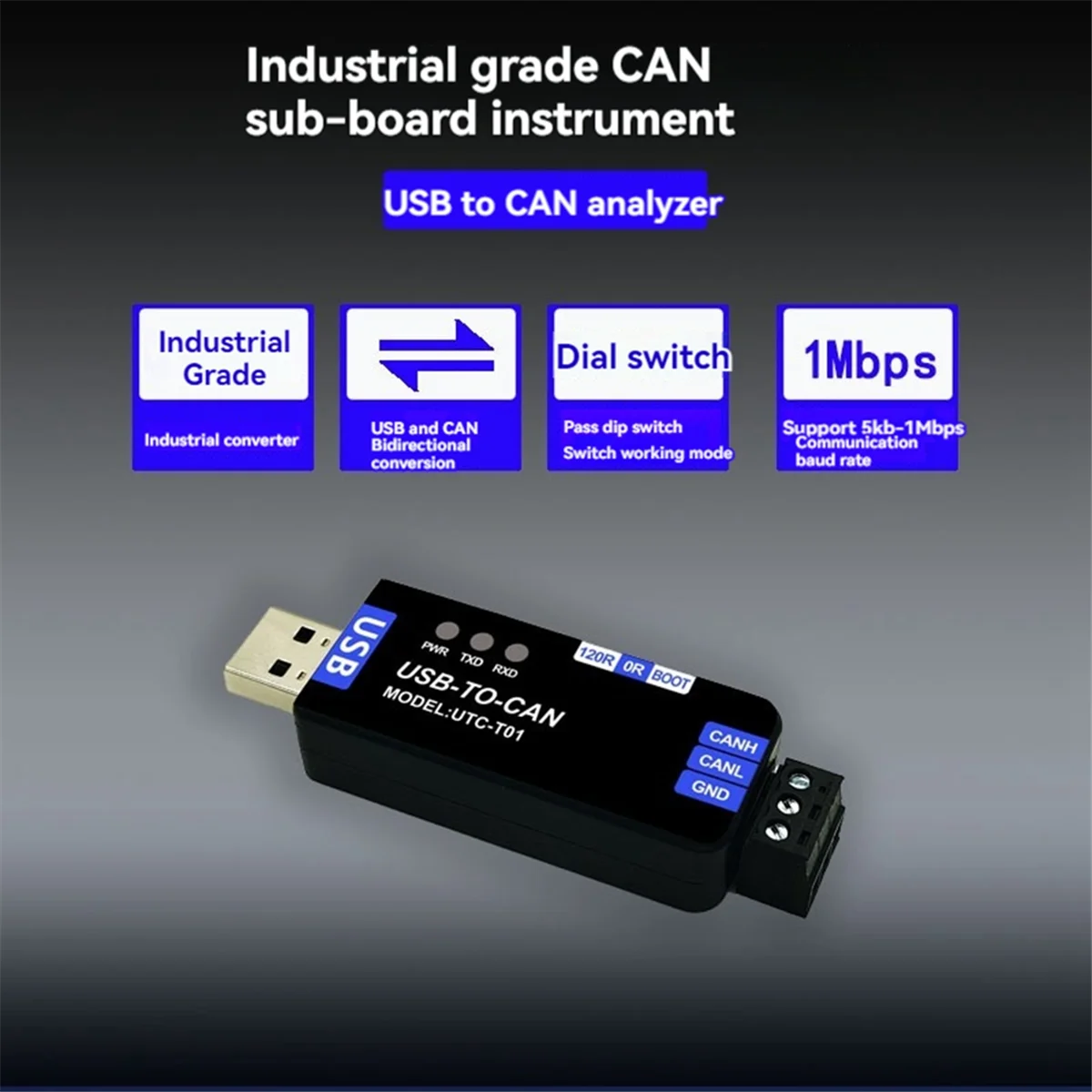 Tools USB to CAN Module CAN Analyzer USB to Adapter Bus Analyzer Portable Debugging Assistant Module