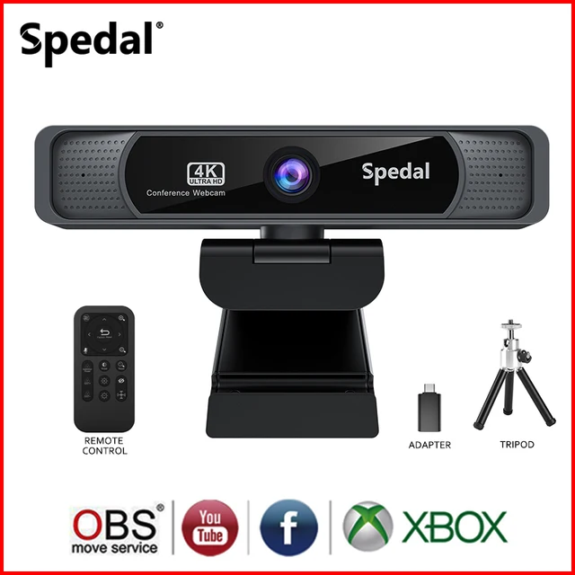 Spedal 4K Webcam Wide Angle Webcam With Microphone And Remote Control